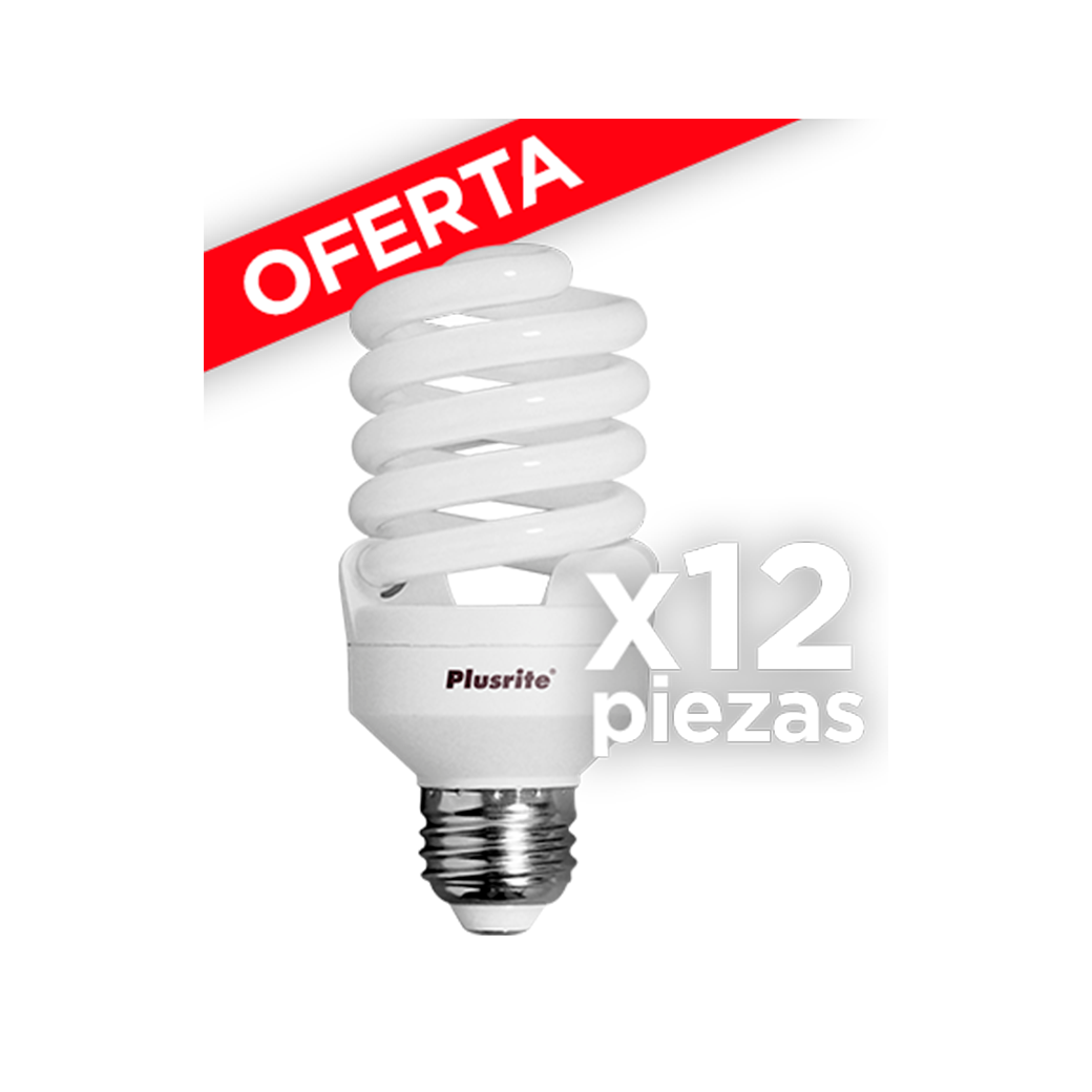 Paquete 12 pzs. Foco Ahorrador Espiral 23w E26 T2
