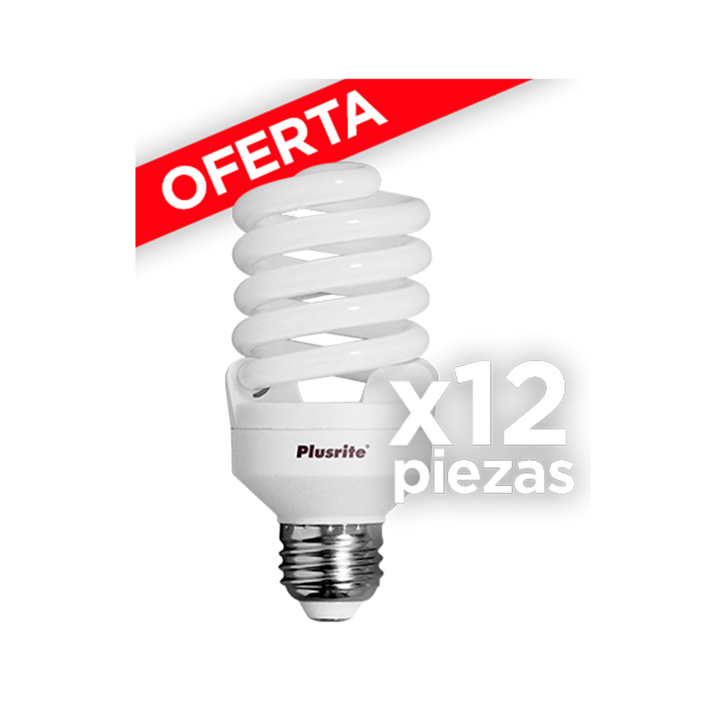 Paquete 12 pzs. Foco Ahorrador Espiral 23w E26 T2