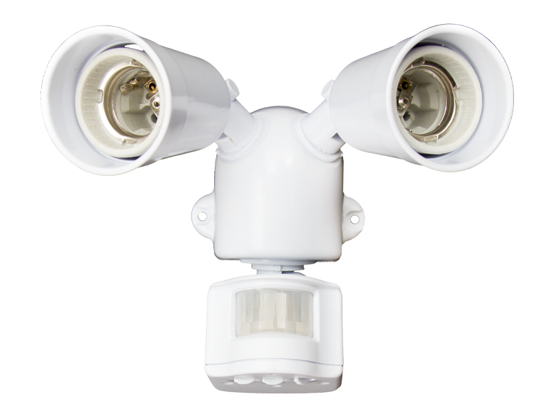 Porta Spot Doble Blanco con Sensor de Movimiento AEC308B
